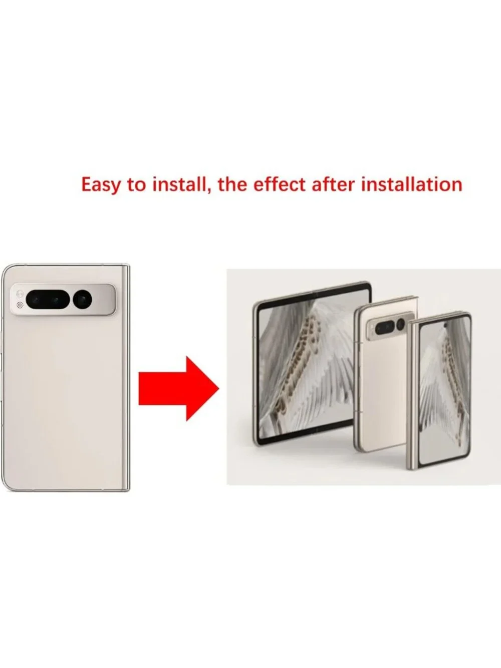 Pixel Fold 5G Back Glass Replacement - 7.6” Cover with Camera Lens & Tools